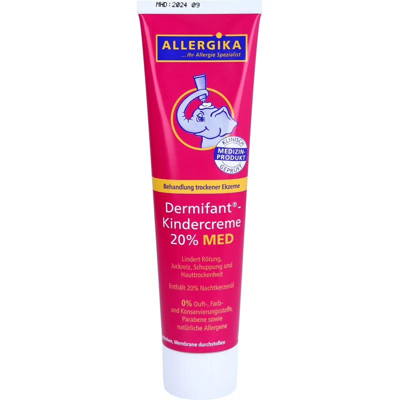 Dermifant Kindercreme 20% MED lindert Rötung, Juckreiz, Schuppung und Hauttrockenheit bei trockenen Ekzemen, 100 ml Creme