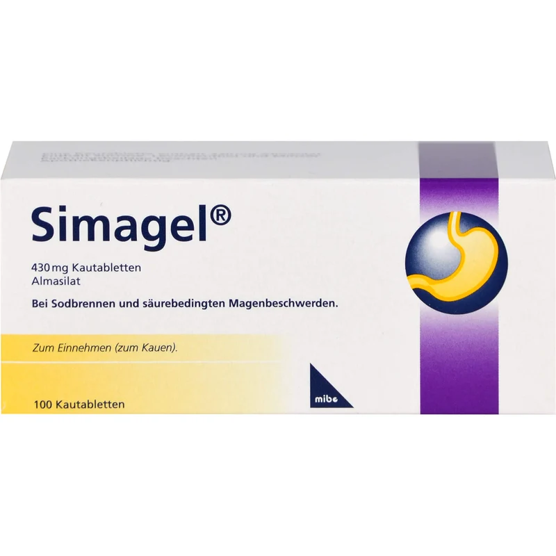 Simagel 430 mg Kautabletten bei Sodbrennen und säurebedingten Magenbeschwerden, 100 St. Tabletten