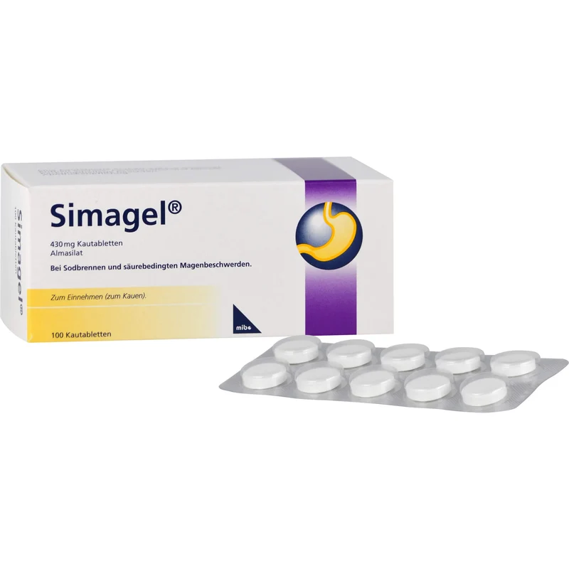 Simagel 430 mg Kautabletten bei Sodbrennen und säurebedingten Magenbeschwerden, 100 St. Tabletten