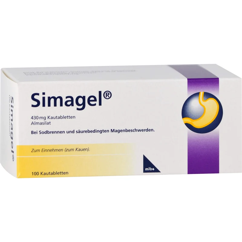 Simagel 430 mg Kautabletten bei Sodbrennen und säurebedingten Magenbeschwerden, 100 St. Tabletten