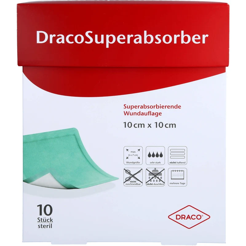 DracoSuperabsorber Superabsorber-Wundauflage 10 x 10 cm, 10 St. Wundauflagen