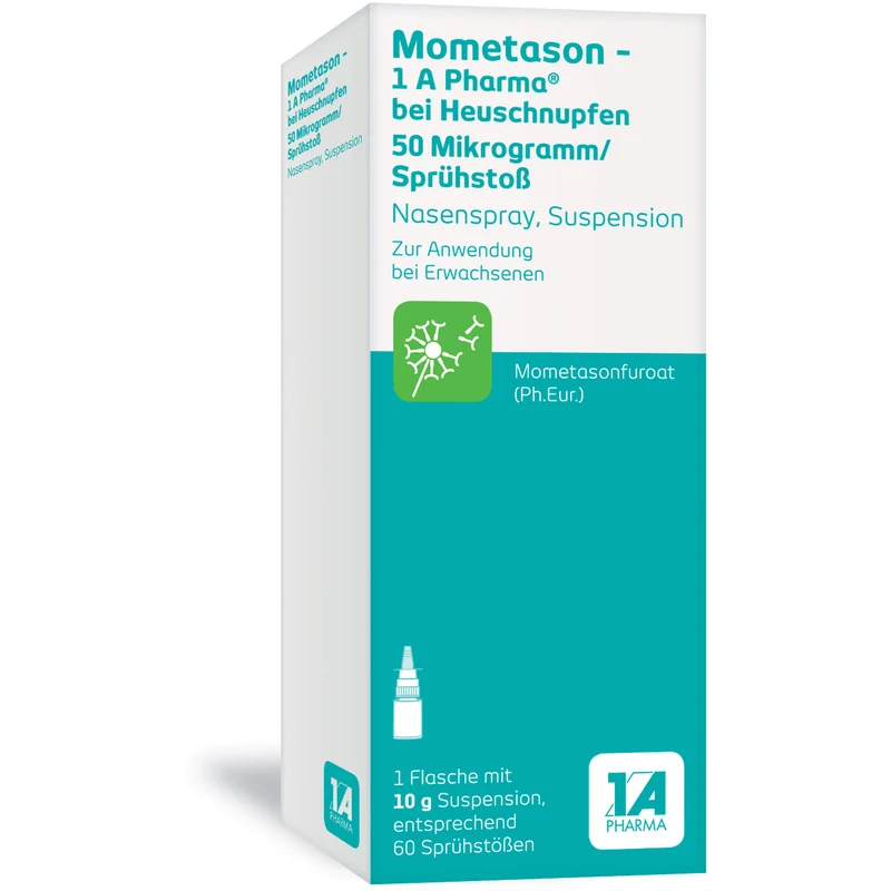 Mometason - 1 A Pharma bei Heuschnupfen 50 Mikrogramm/Sprühstoß Nasenspray, Suspension, 10 g Lösung