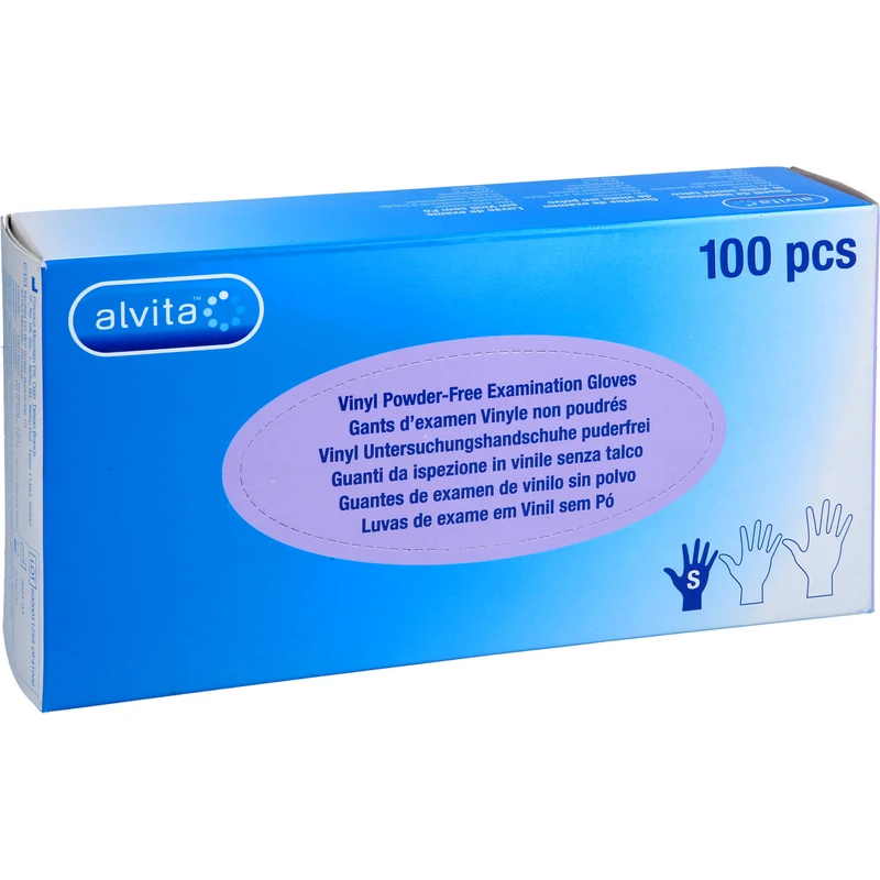 Alvita Vinyl Untersuchungshandschuhe puderfrei S, 100 St. Handschuhe