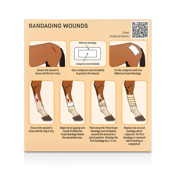 Snögg Animal Care Schaumstoff Polster Bandage Adhesive 9 cm x 2m