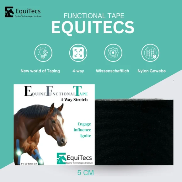EquiTecs - Biomechanisches Tape 4-Way 5cmx5m Schwarz