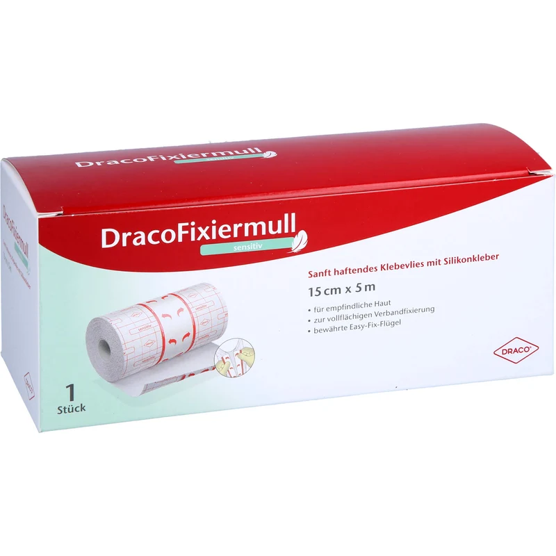 Draco Fixiermull sensitiv 15 cm x 5 m, 1 St. Verband