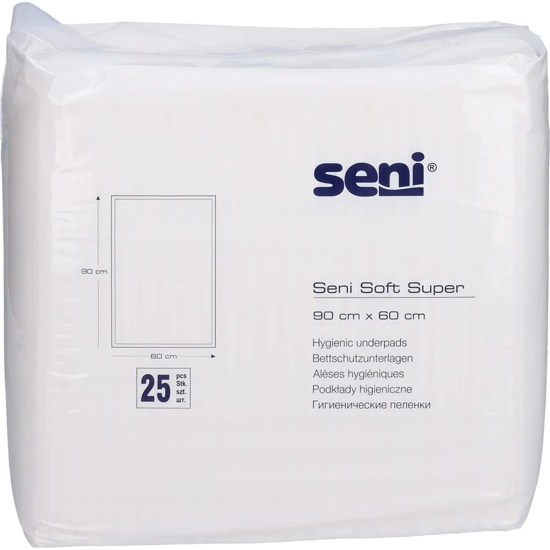 Seni Soft Super Bettschutzunterlagen 90x60, 25 St. Unterlagen
