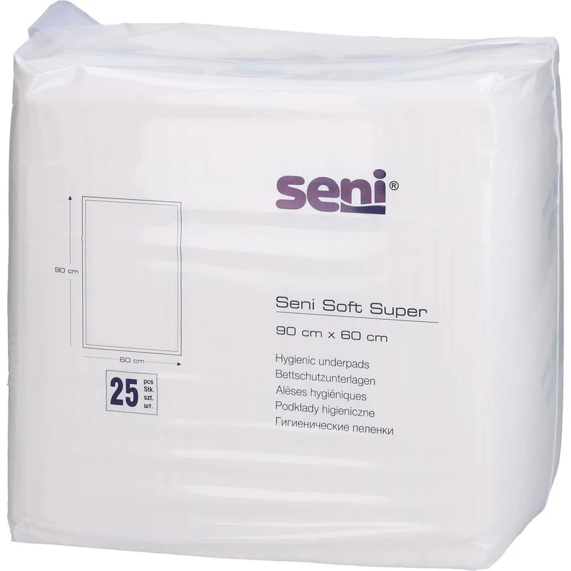 Seni Soft Super Bettschutzunterlagen 90x60, 25 St. Unterlagen