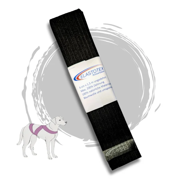 Elastotex Körperband für Hunde Black 4cmx1,5m