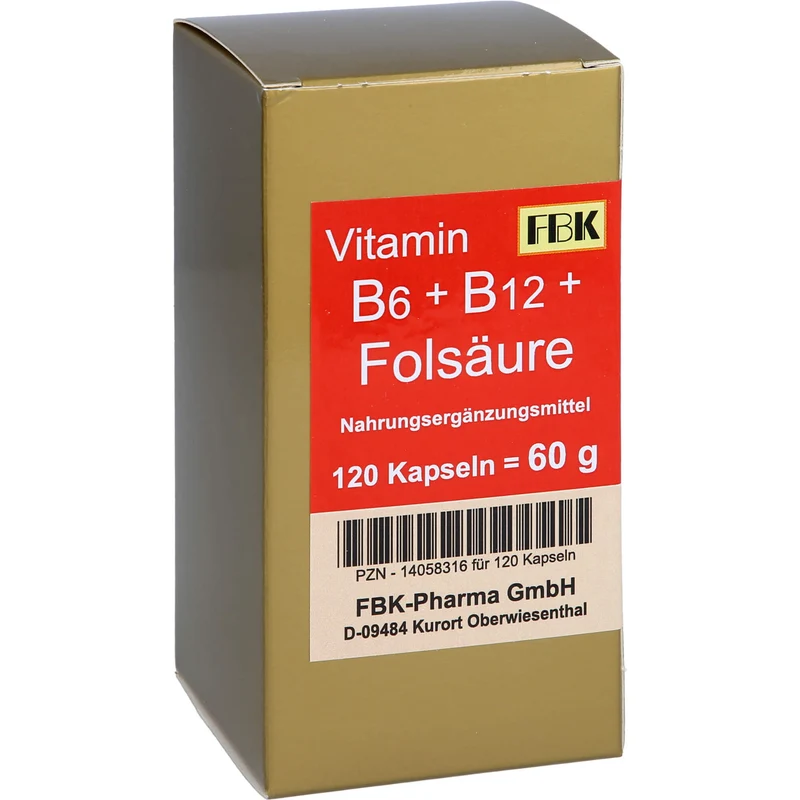 Vitamin B6+B12+Folsäure Kapseln, 120 St KAP