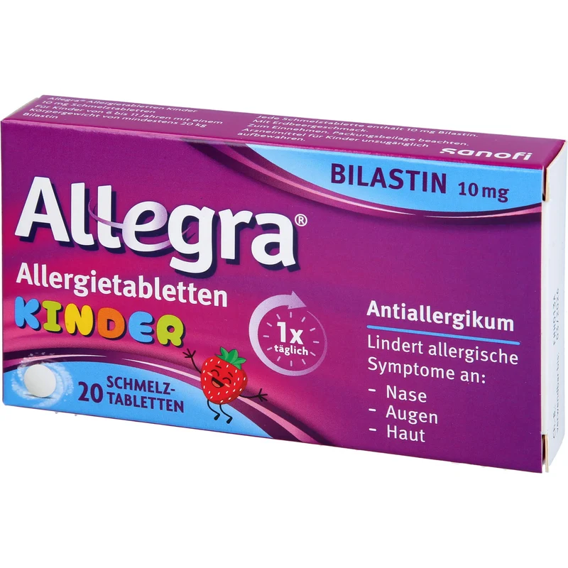 Allegra Allergietabletten für Kinder zergehen auf der Zunge mit leckerem Erdbeergeschmack, 20 St. Tabletten