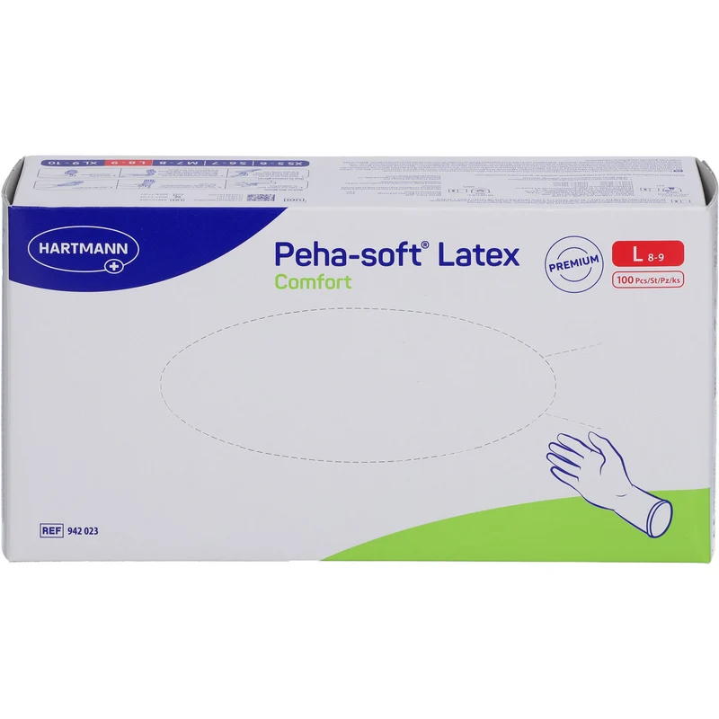 Peha-soft Latex Comfort L Untersuchungshandschuhe unsteril, 100 St. Handschuhe