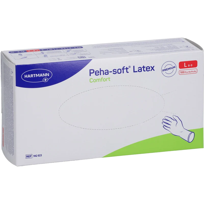 Peha-soft Latex Comfort L Untersuchungshandschuhe unsteril, 100 St. Handschuhe