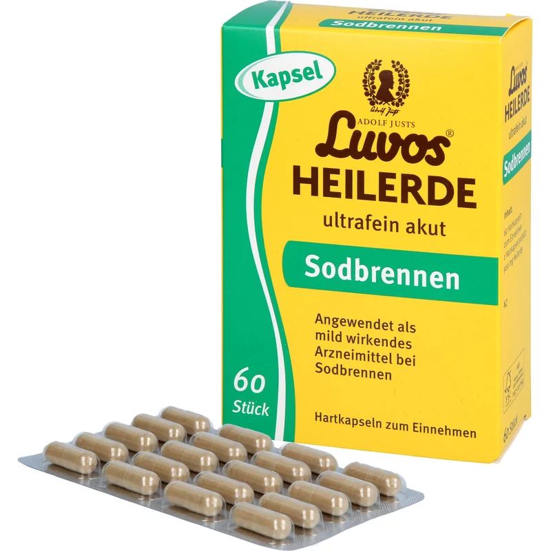 Luvos Heilerde ultrafein akut Hartkapseln zur Einnahme bei Sodbrennen, 60 St. Kapseln