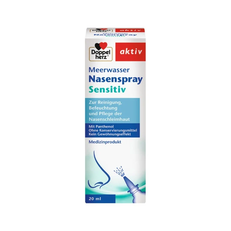 Doppelherz aktiv Meerwasser Nasenspray sensitiv mit Panthenol, 20 ml Lösung
