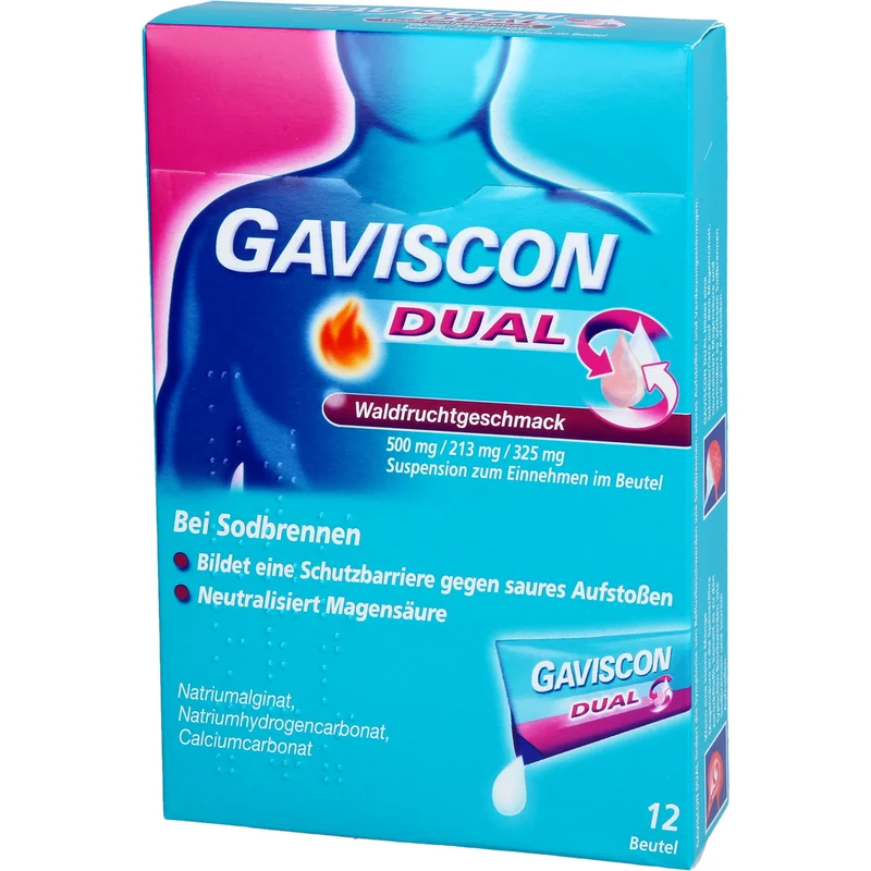 GAVISCON Dual Suspension bei Sodbrennen Waldfruchtgeschmack, 12 St. Beutel