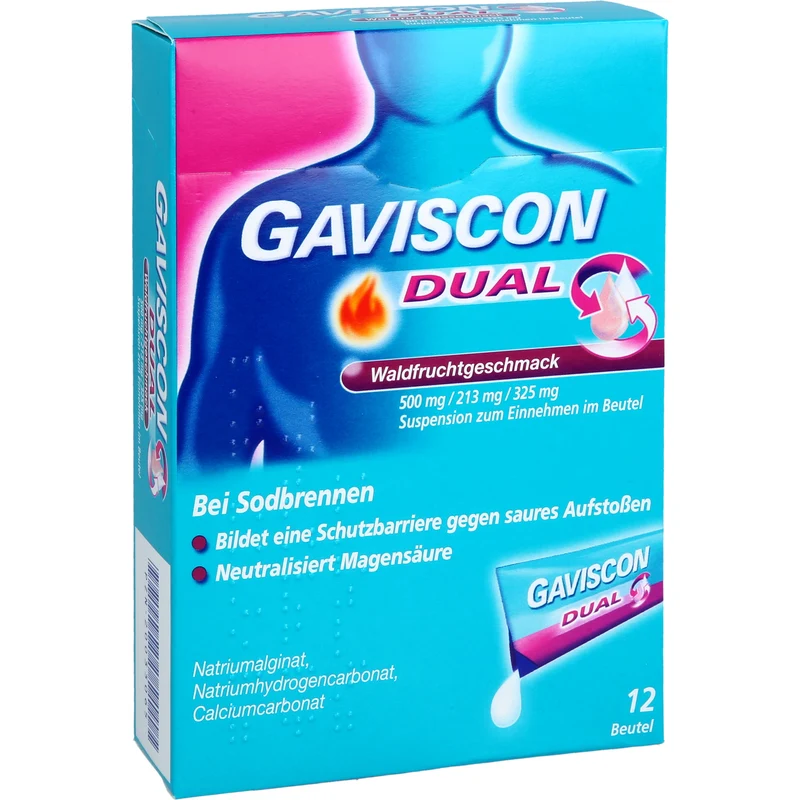 GAVISCON Dual Suspension bei Sodbrennen Waldfruchtgeschmack, 12 St. Beutel