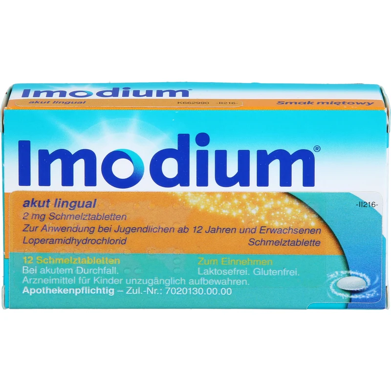 Imodium akut lingual 2 mg Schmelztabletten Reimport Kohlpharma, 12 St. Tabletten