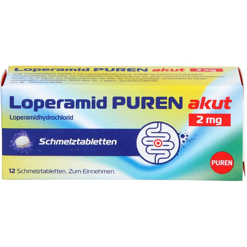 Loperamid PUREN akut 2 mg Schmelztabletten, 12 St. Tabletten