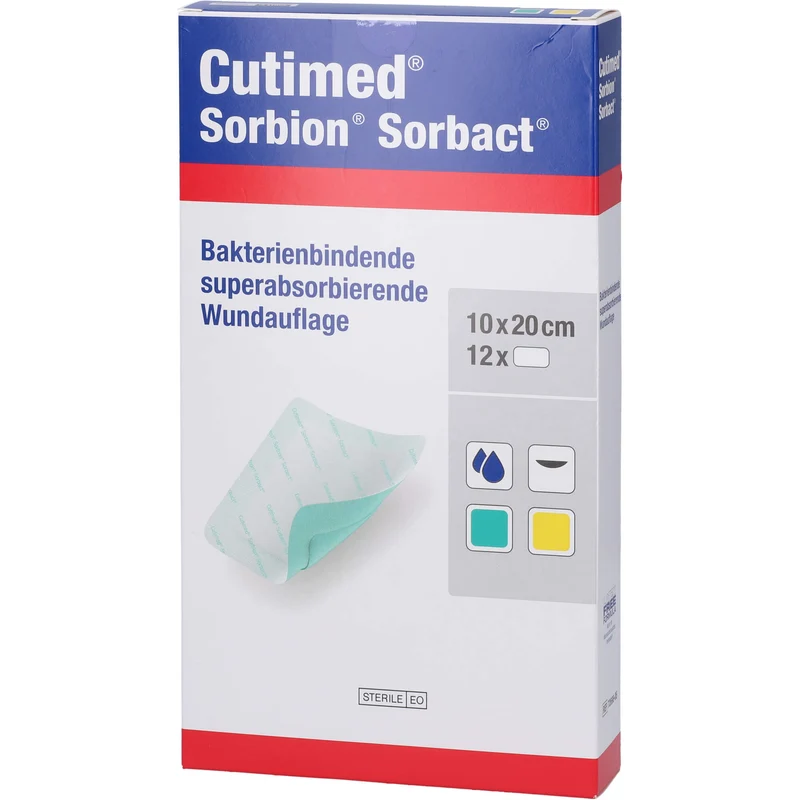 Cutimed Sorbion Sorbact Wundauflage 10 cm x 20 cm, 12 St. Kompressen
