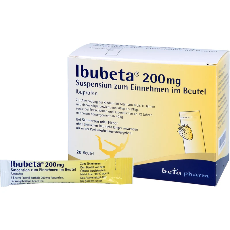 Ibubeta 200 mg Suspension bei Schmerzen oder Fieber, 20 St. Beutel