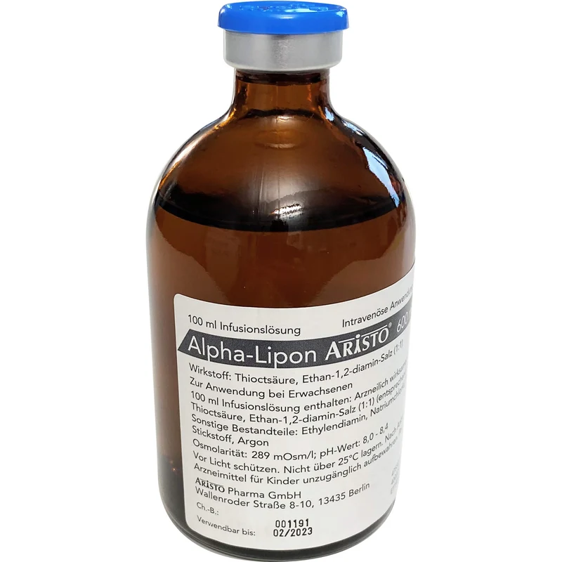 Alpha-Lipon Aristo 600 mg Infusionslösung bei Missempfindungen durch diabetische Nervenschäden (Polyneuropathie), 1000 ml Lösung