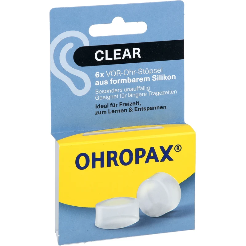 OHROPAX Clear Ohrstöpsel – Komfort und Schutz für jede Situation, 6 St. Ohrstöpsel