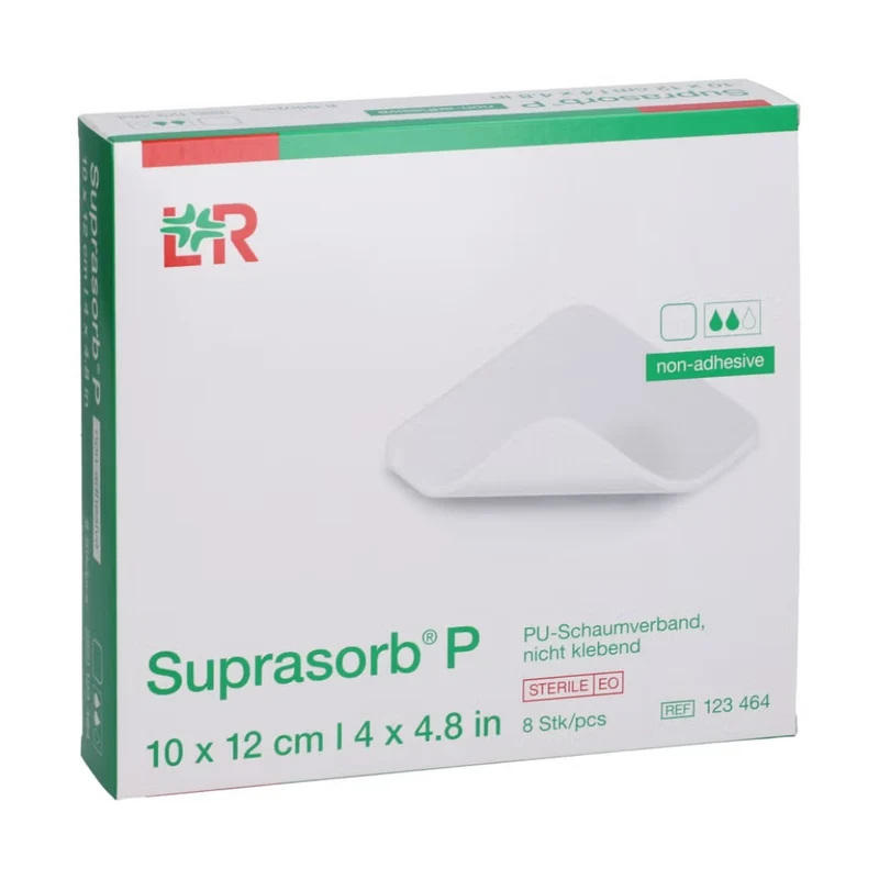 Suprasorb P PU-Schaum 10 x 12 cm nicht klebend, 8 St. Verband