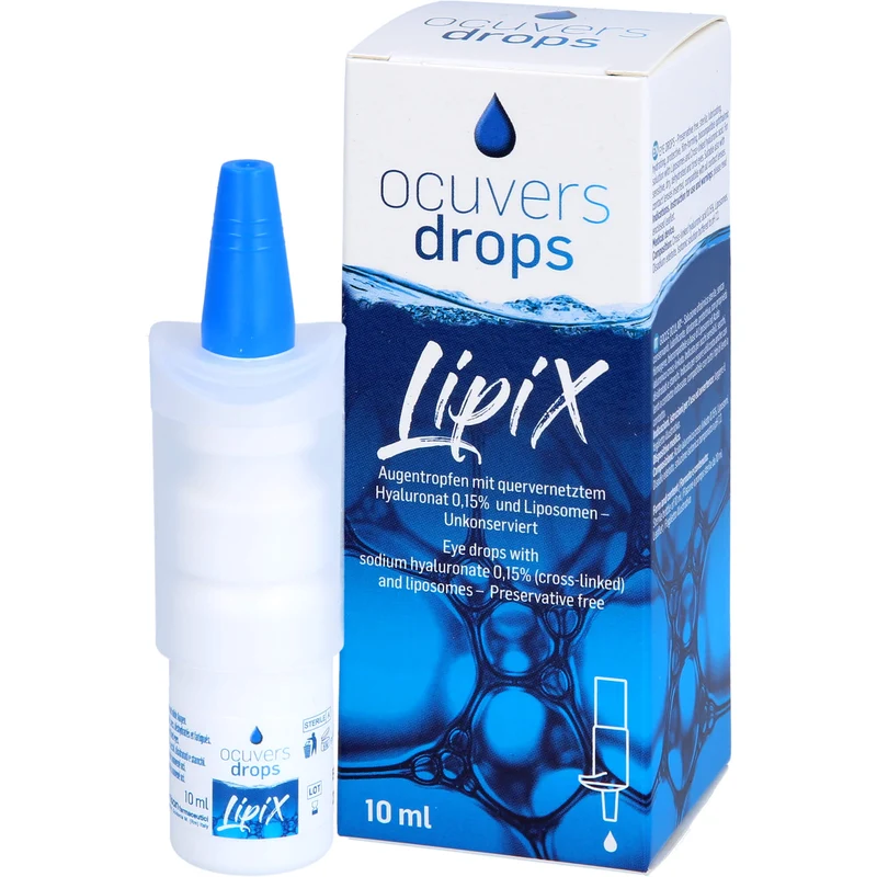 Ocuvers drops LipiX Augentropfen für empfindliche, trockene, dehydrierte und müde Augen, 10 ml Tropfen