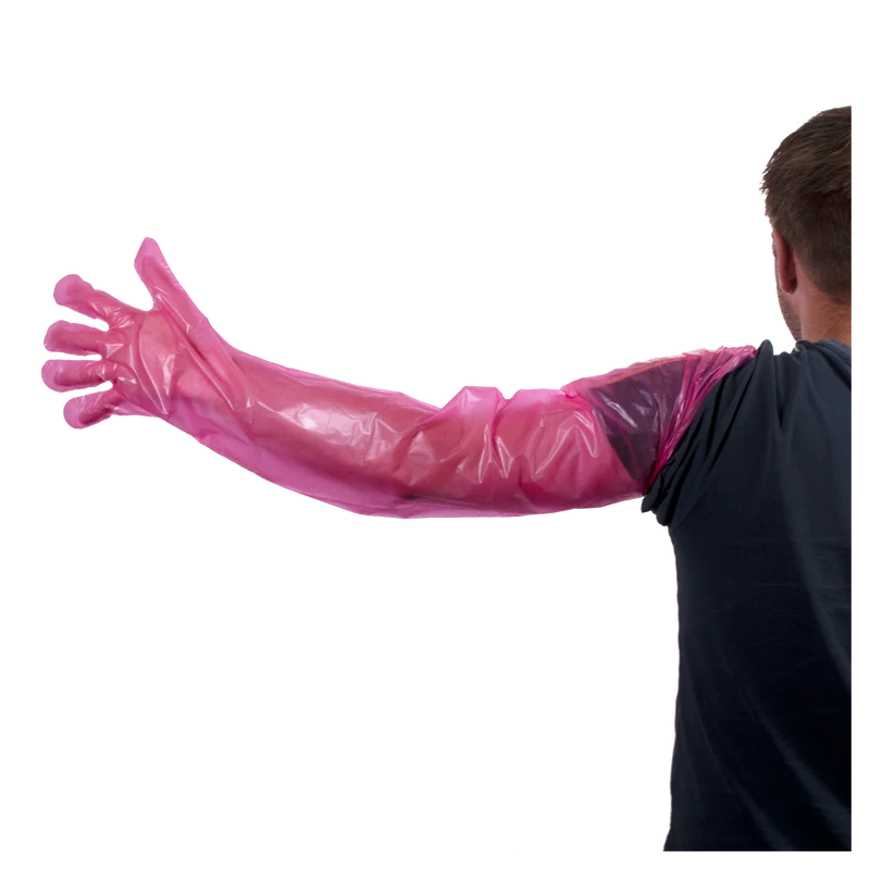Wegwerphandschoenen Vet Roze