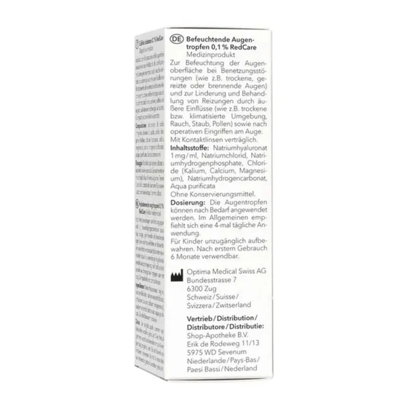 Redcare Augentropfen Collirio zur Befeuchtung der Augenoberfläche, 10 ml Lösung