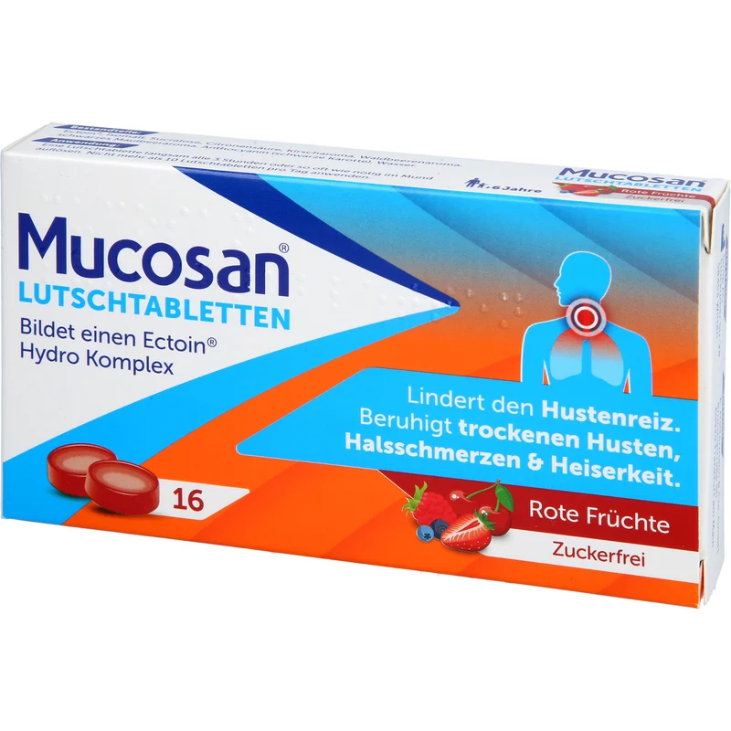 Mucosan Lutschtabletten lindern Hustenreiz mit Rote-Früchte-Geschmack, 16 St. Tabletten
