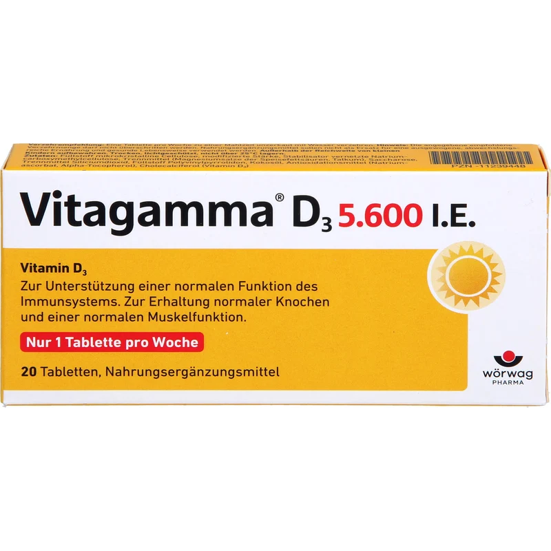 Vitagamma D3 5,600 I.E.Vitamin D3 NEM, 20 St TAB