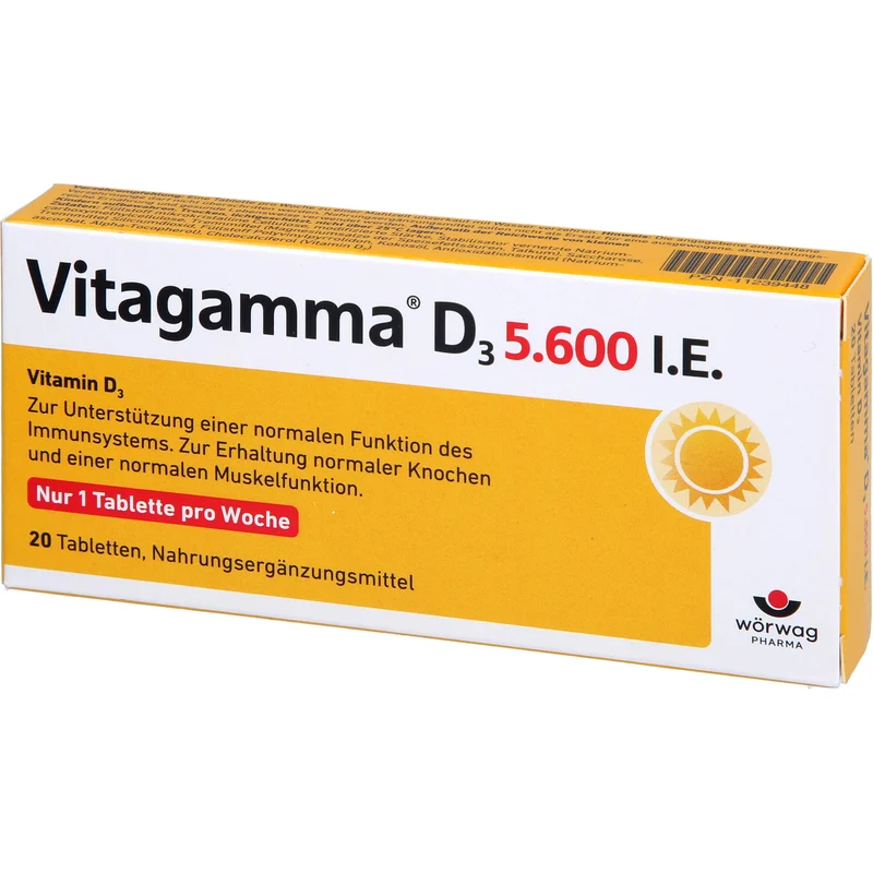 Vitagamma D3 5,600 I.E.Vitamin D3 NEM, 20 St TAB