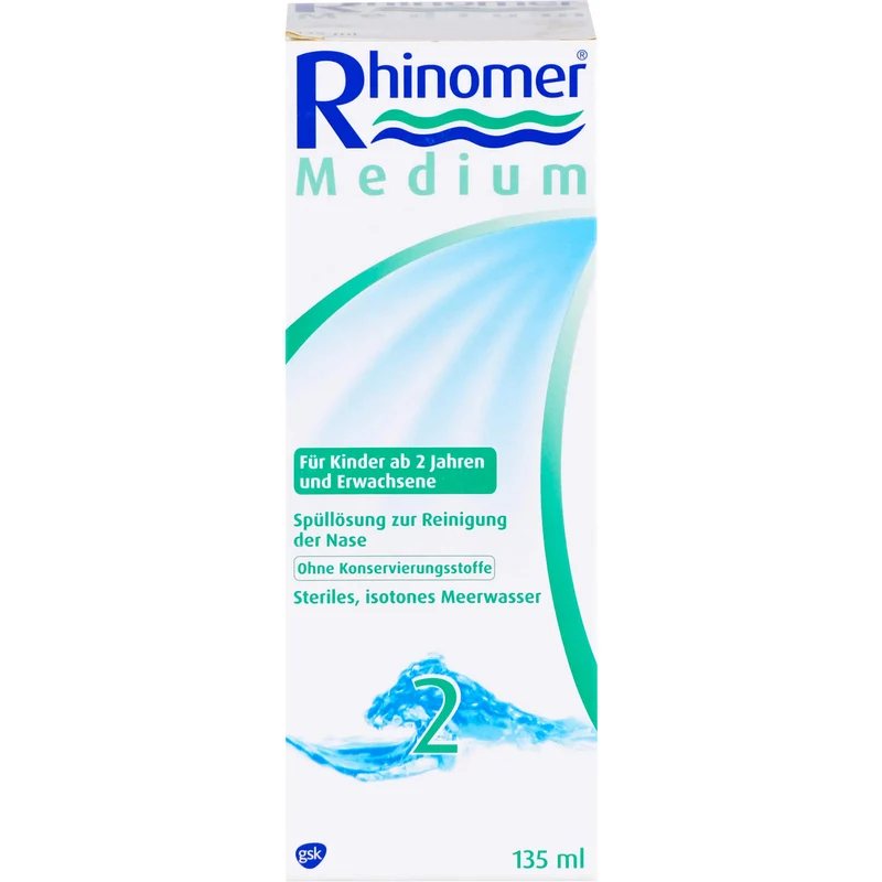 Rhinomer 2 Medium Nasenspray für Erwachsene und Kinder ab 2 Jahren, 135 ml Lösung