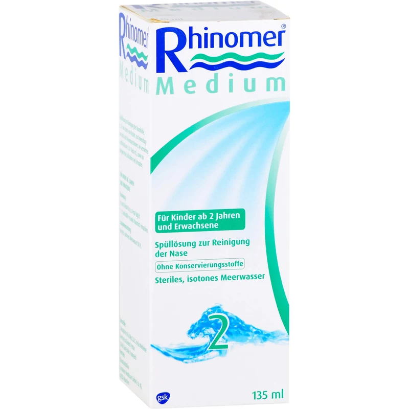 Rhinomer 2 Medium Nasenspray für Erwachsene und Kinder ab 2 Jahren, 135 ml Lösung