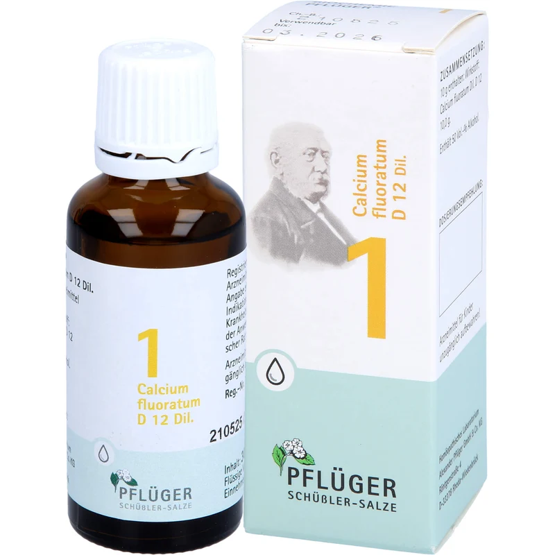 Pflüger Biochemie Nr.1 Calcium fluoratum D12 Dilution, 30 ml Lösung