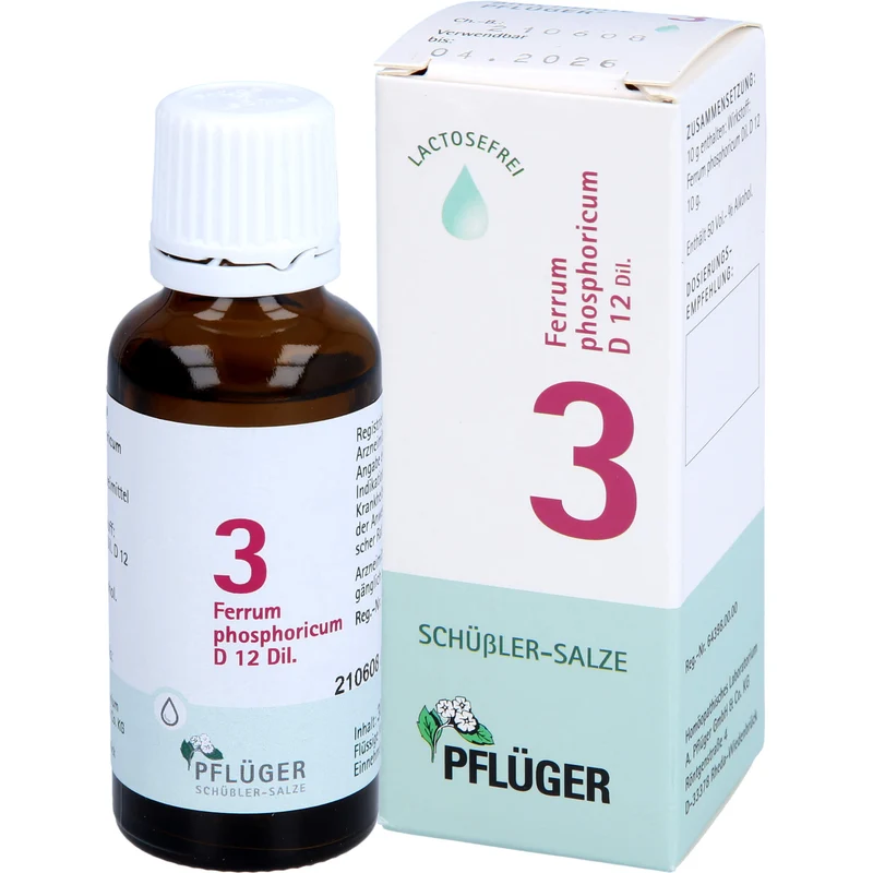Pflüger Biochemie Nr.3 Ferrum phosphoricum D12 Dilution, 30 ml Lösung