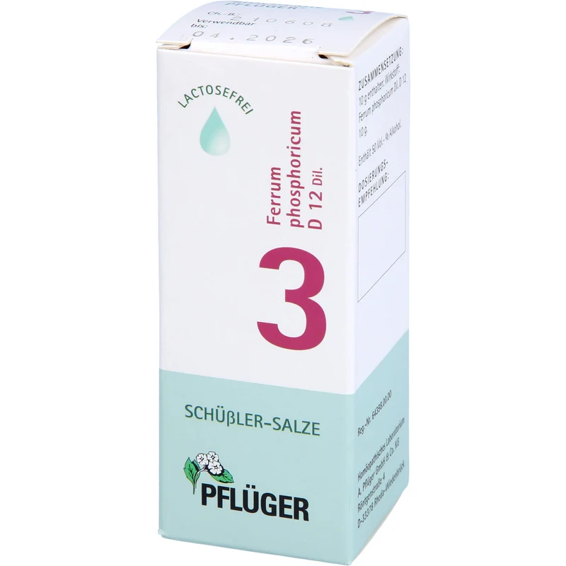 Pflüger Biochemie Nr.3 Ferrum phosphoricum D12 Dilution, 30 ml Lösung