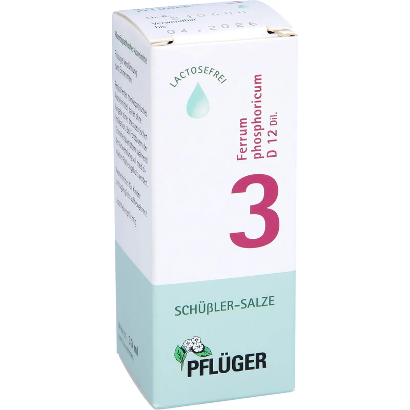 Pflüger Biochemie Nr.3 Ferrum phosphoricum D12 Dilution, 30 ml Lösung