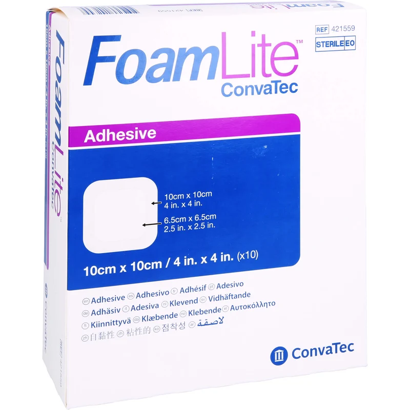 Foam Lite ConvaTec adhäsiv 10x10cm, 10 St VER