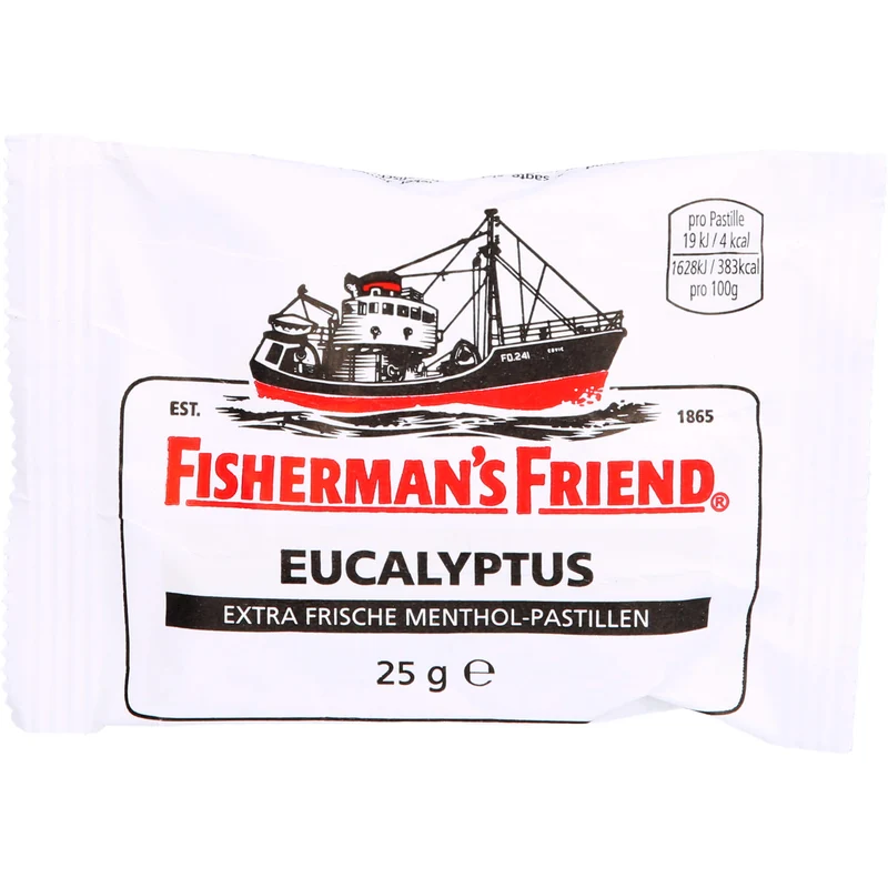 FISHERMANS FRIEND EUCALYPTUS MIT ZUCKER, 25 g PAS