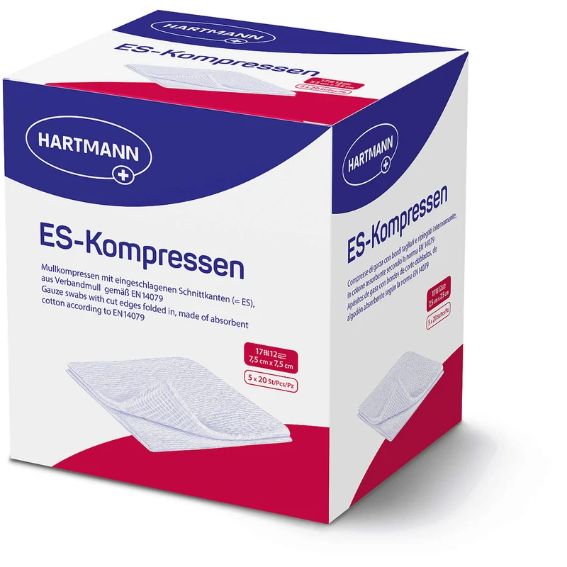 ES-Kompressen steril 7,5x7,5cm Großpackung 12fach, 5X20 St KOM