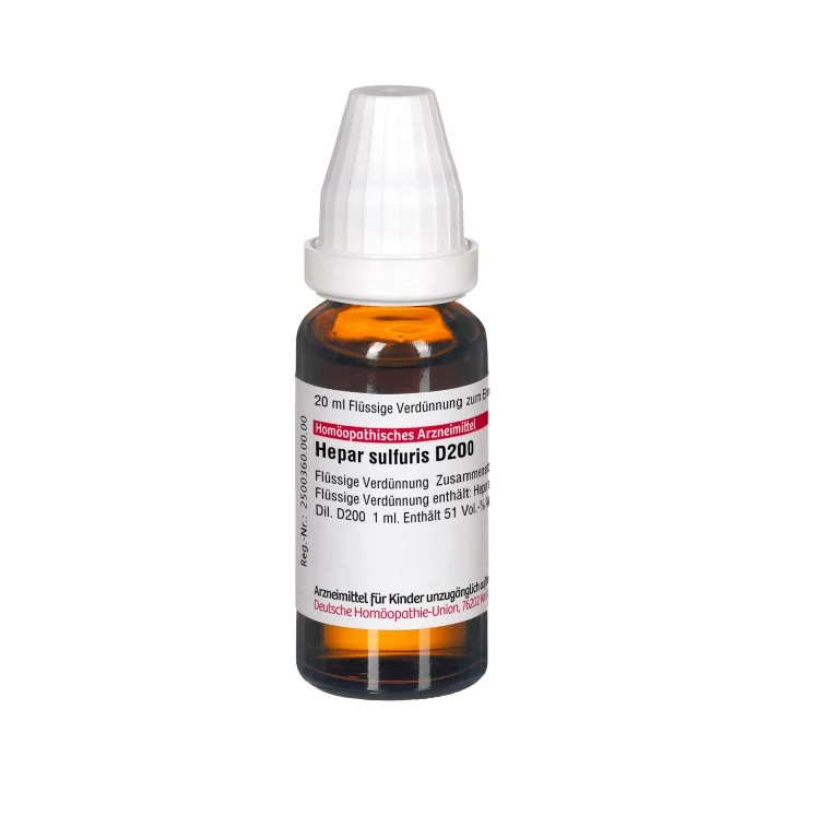 Hepar sulfuris D200 DHU Dilution, 20 ml Lösung