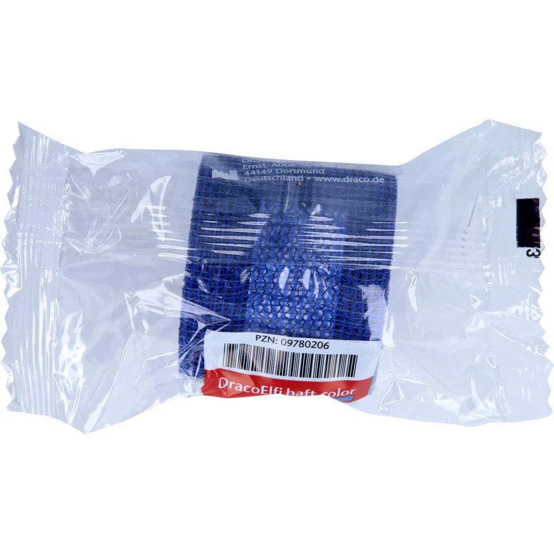 DracoElfi haft color Fixierbinde 4 cm x 4 m blau, 1 St. Binde