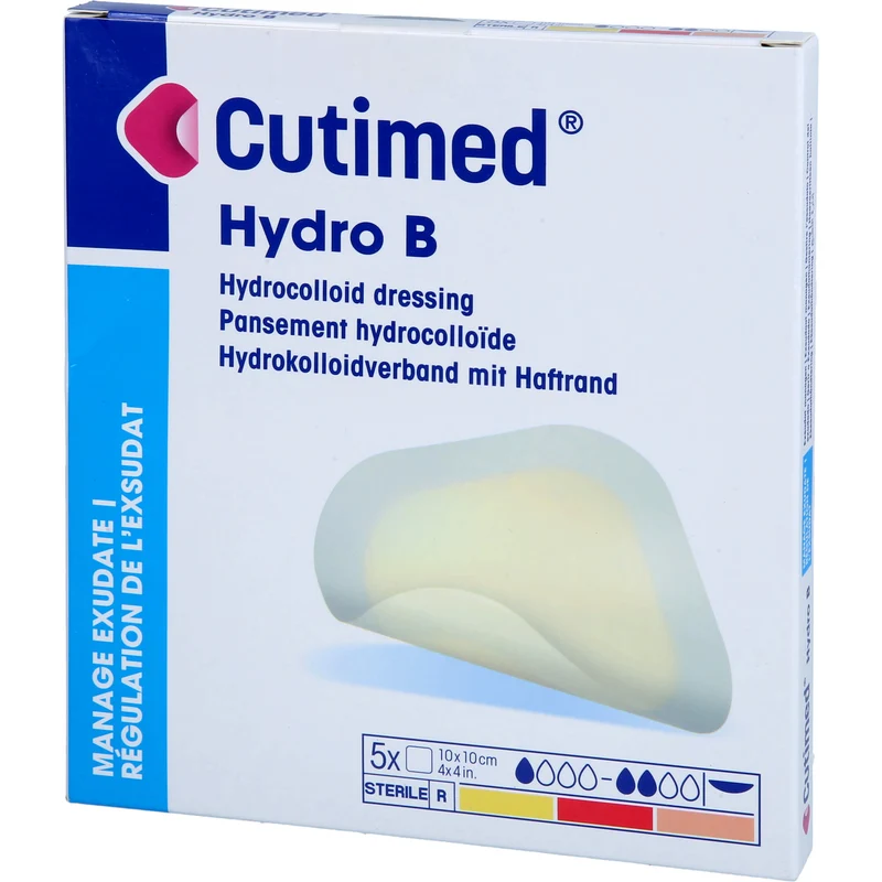 Cutimed Hydro B 10x10cm Hydrokoll.Verb.m.Haftrand, 5 St KOM