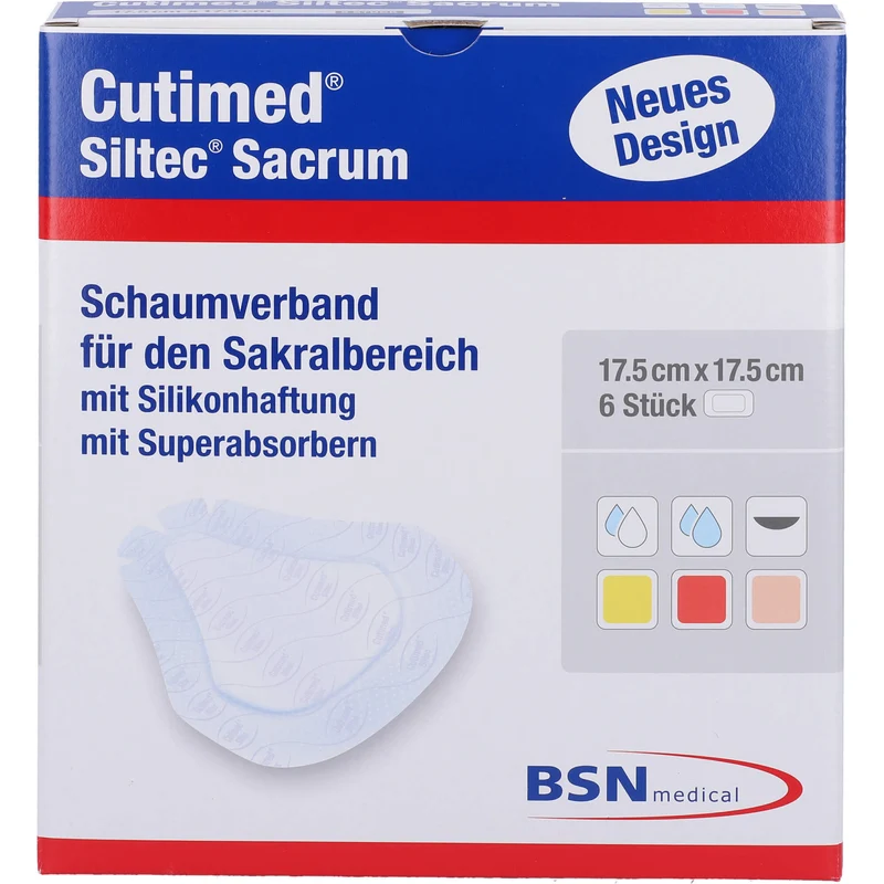 Cutimed Siltec Sacrum 17,5x17,5cm, 6 St KOM