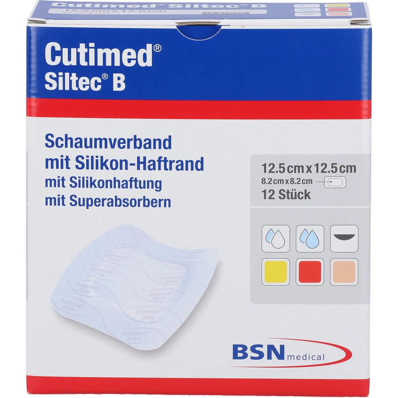 Cutimed Siltec B 12,5x12,5cm, 12 St KOM
