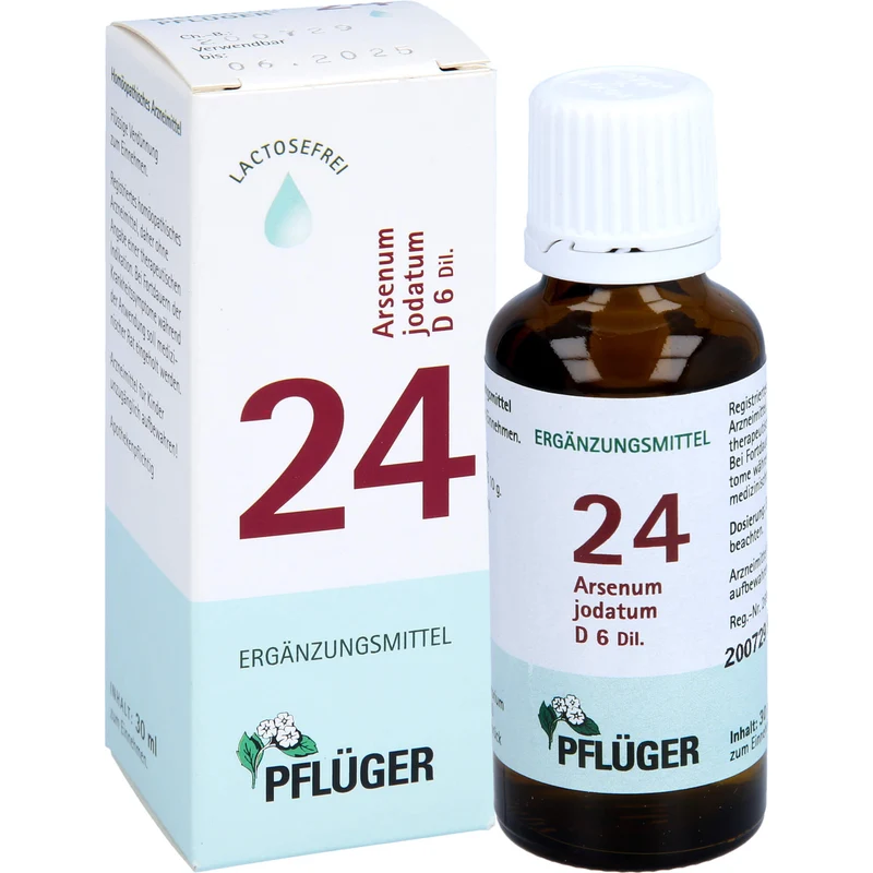 Pflüger Biochemie Nr.24 Arsenum jodatum D6 Dilution, 30 ml Lösung