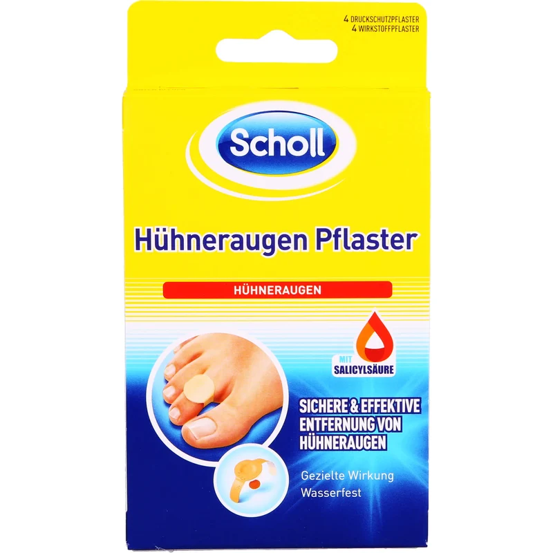 Scholl Hühneraugen Pflaster sichere und effektive Entfernung, 4 St. Pflaster